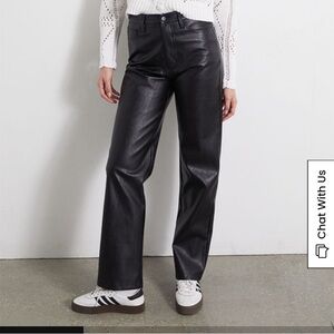 PacSun ‘90s High Waisted Black Straight Leg Faux Leather Pants S Small